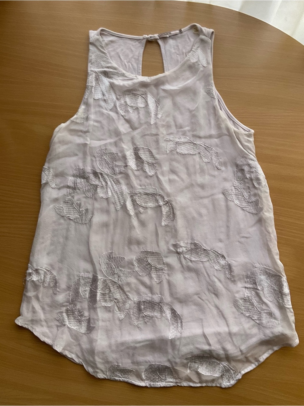 Sleeveless Embroidered Shell Top - Light Lavender Sz XS